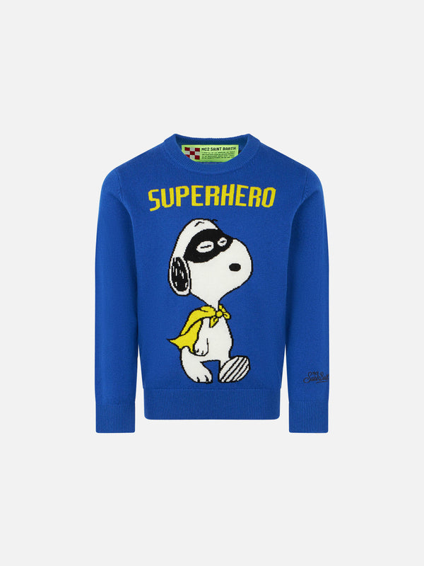 Maglia da bambino blu stampa Snoopy Superhero | SNOOPY - EDIZIONE SPECIALE PEANUTS™
