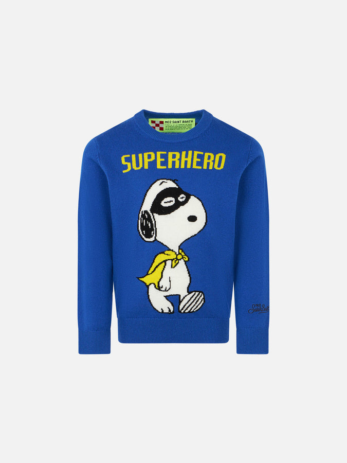 Mc2 Saint Barth Maglia da bambino blu stampa Snoopy Superhero | SNOOPY - EDIZIONE SPECIALE PEANUTS™