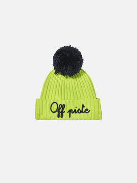 Boy fluo yellow beanie with pompon - MC2 Saint Barth