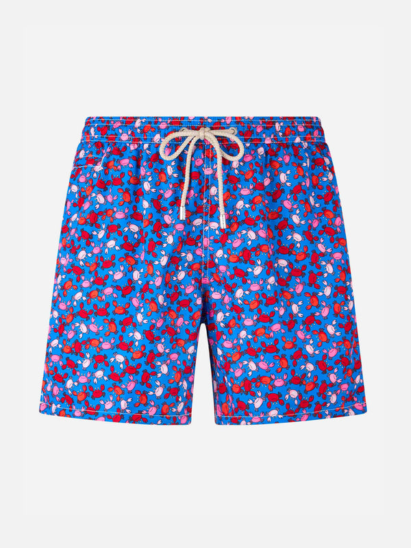 Boy lightweight fabric swim-shorts Jean Lighting with crabs print