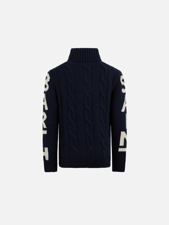 Boy cable knit cashmere blend sweater Fisherman - MC2 Saint Barth