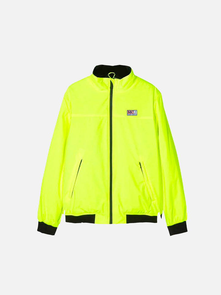 Boy fluo yellow bomber jacket Country Jr with furry lining - MC2 Saint Barth