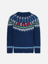 Boy brushed sweater with icelandic jacquard