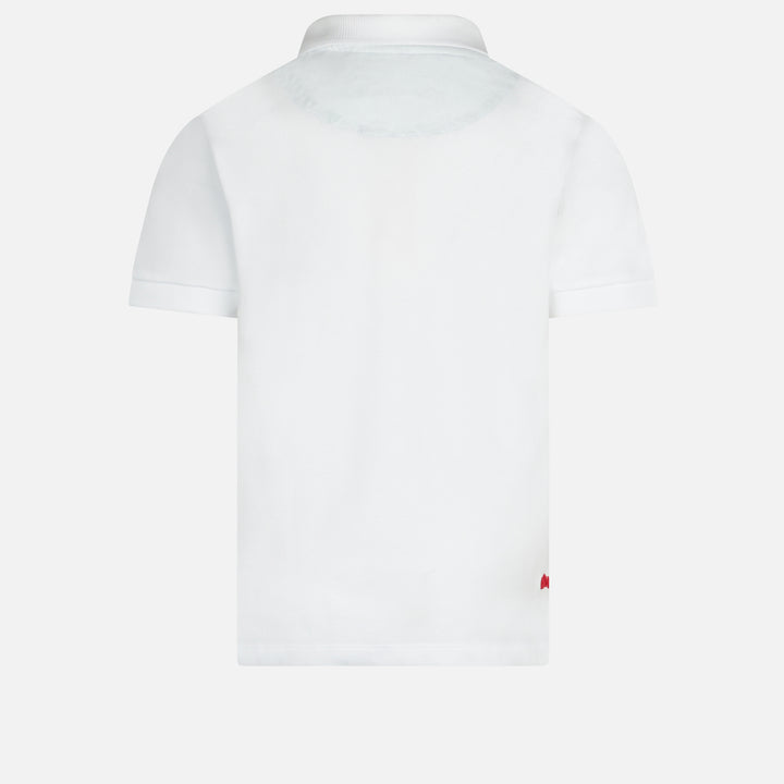 Boy white cotton piquet polo with embroidery - MC2 Saint Barth