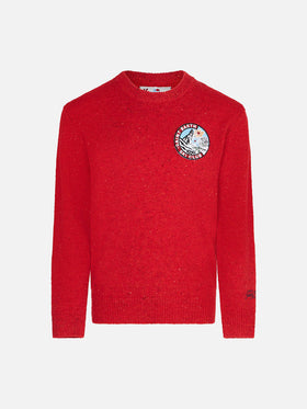 Boy red crewneck sweater - MC2 Saint Barth