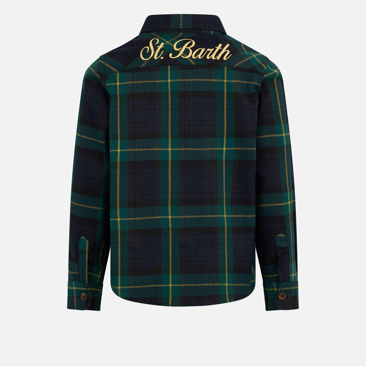 Boy wooly shirt with tartan print - MC2 Saint Barth