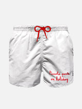 Boy white swim shorts