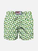 Boy light fabric swim shorts with cactus print