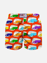 Van print boy light fabric swim shorts