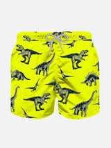 Boy swim shorts with dinosaur print