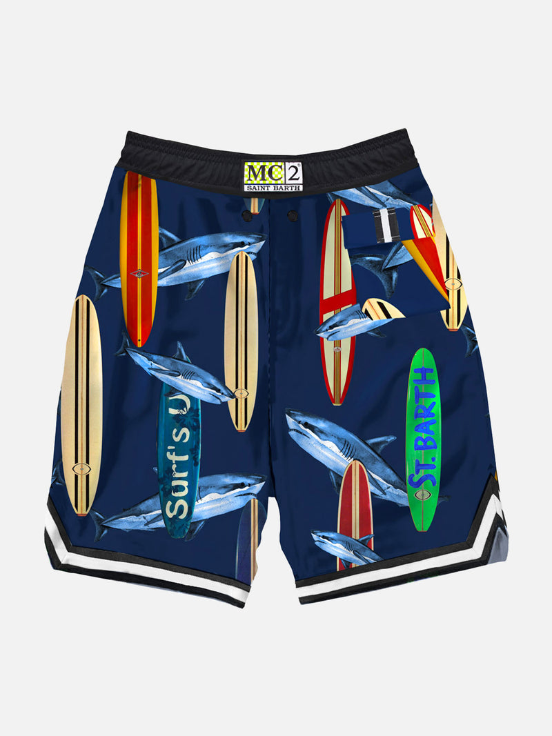 Badeshorts für Jungen mit Surfbrett-Print