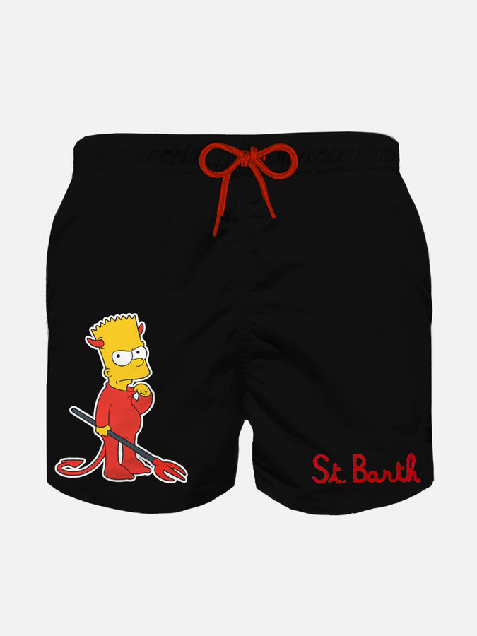 Mc2 Saint Barth Costume da bagno da bambino con patch diavolo Bart | THE SIMPSON SPECIAL EDITION