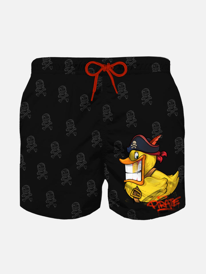 Boy swim shorts with Crypto duck print | CRYPTO PUPPETS® SPECIAL EDITION - MC2 Saint Barth
