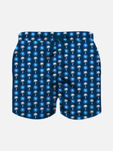 Badeshorts für Jungen aus leichtem Stoff mit Napoli-Logo-Print | SSC NAPOLI SONDEREDITION