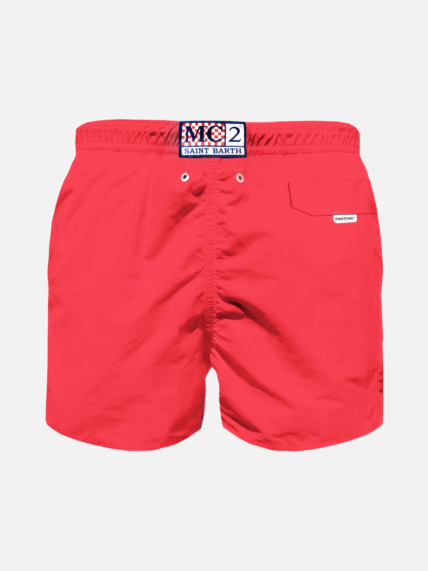 Boy fluo red lightweight swim shorts Lighting Pantone | PANTONE® SPECIAL EDITION - MC2 Saint Barth