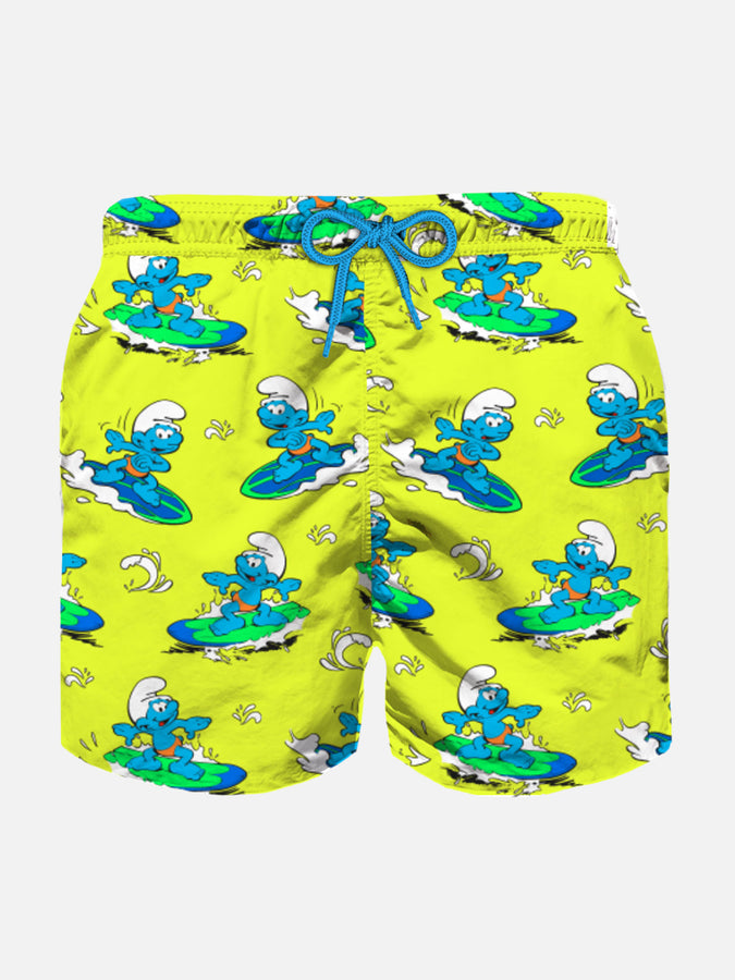 Mc2 Saint Barth Costume da bagno da bambino con stampa Puffi surfisti | I PUFFI EDIZIONE SPECIALE