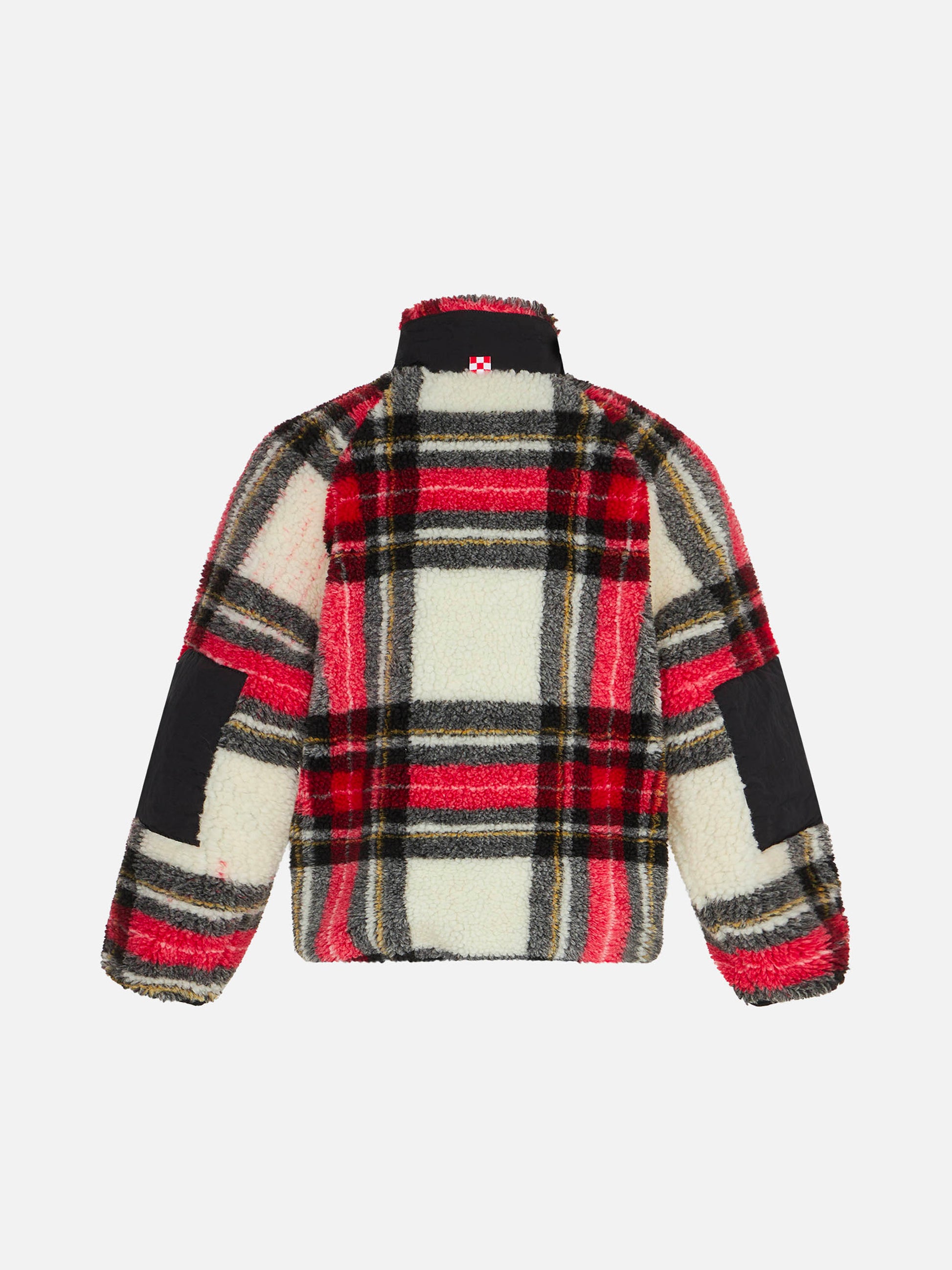 Kids tartan sherpa jacket with St. Barth Bob Club embroidery - MC2 Saint Barth