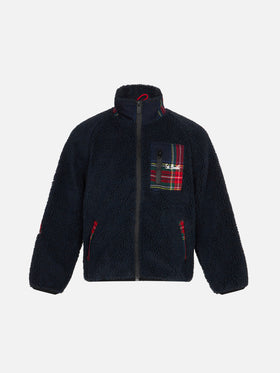 Kid sherpa jacket with pocket and St. Barth embroidery - MC2 Saint Barth