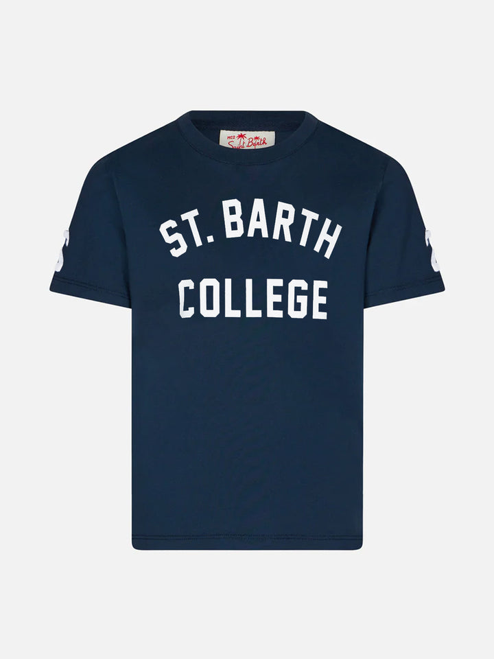 Kid cotton t-shirt with St. Barth College lettering - MC2 Saint Barth