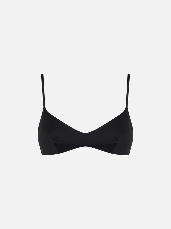 Woman black bralette swimsuit