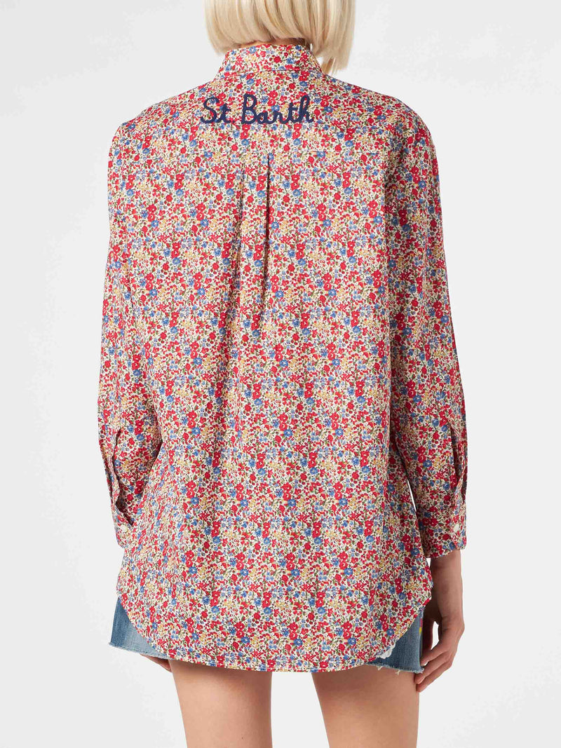 Damen Brigitte Baumwollhemd mit Blumenprint | Hergestellt aus Liberty-Stoff