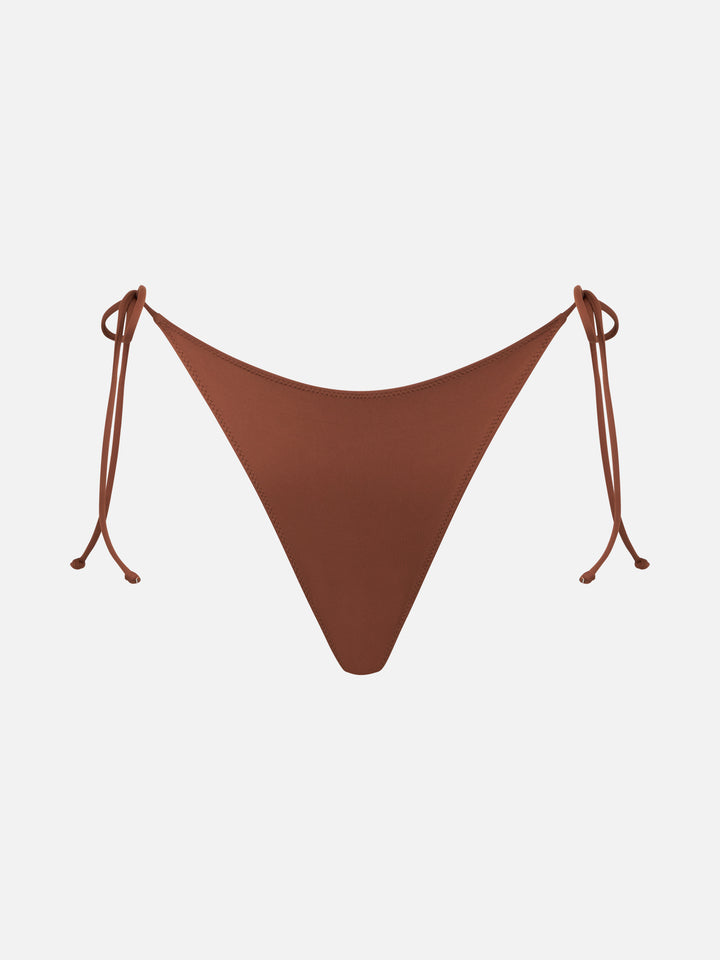 Woman brown swim briefs with side laces - MC2 Saint Barth