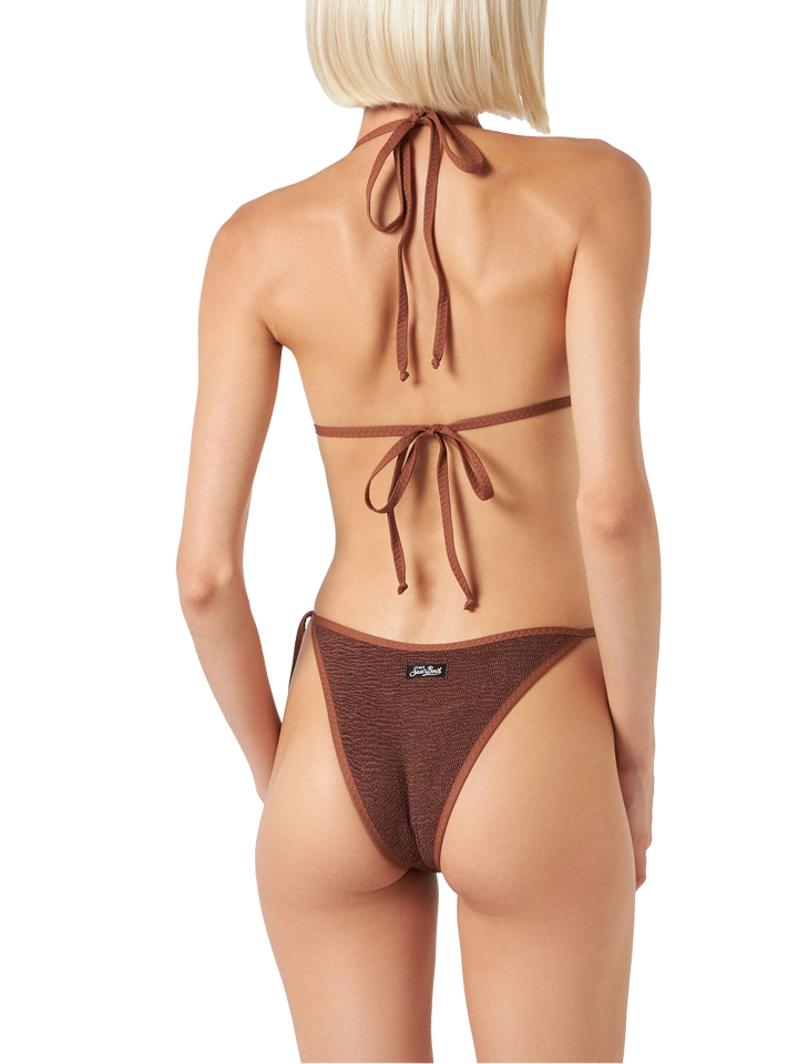 Woman crinkle brown swim briefs - MC2 Saint Barth