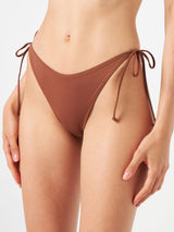 Woman brown swim briefs