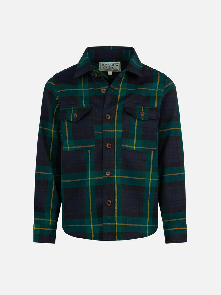 Boy wooly shirt with tartan print - MC2 Saint Barth