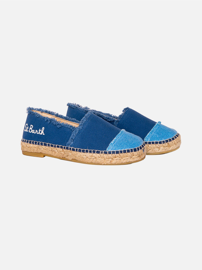 Mc2 Saint Barth Espadrillas in tela denim con ricamo