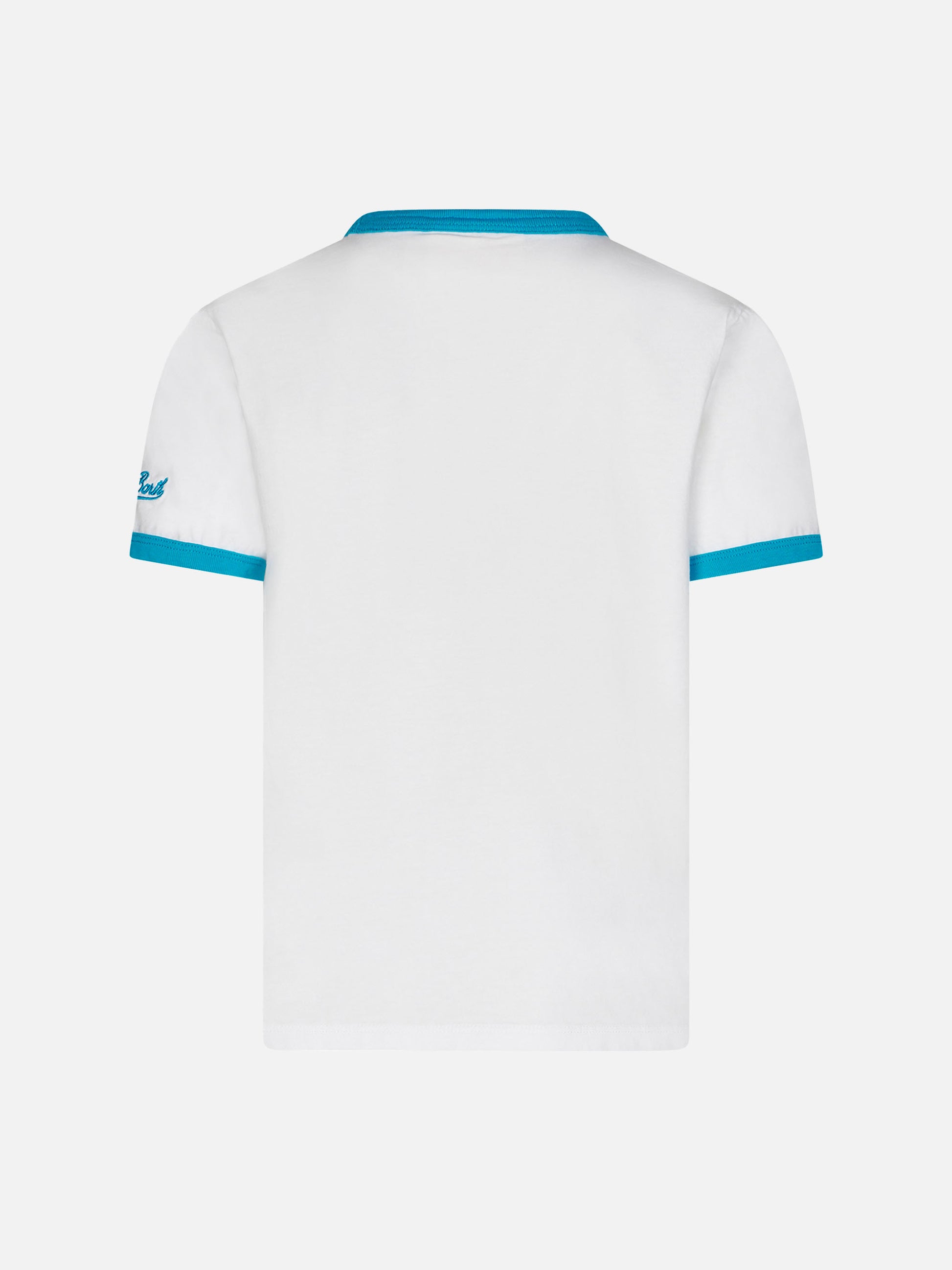 Kid white cotton t-shirt with Captain America print | MARVEL SPECIAL EDITION - MC2 Saint Barth