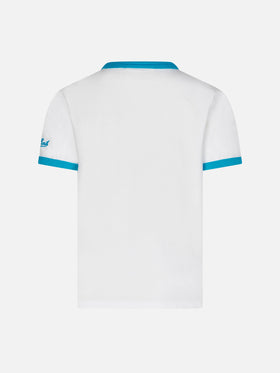 Kid white cotton t-shirt with Captain America print | MARVEL SPECIAL EDITION - MC2 Saint Barth