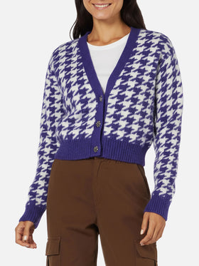 Woman crop cardigan with jewel buttons