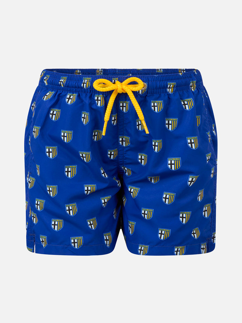 Boy lightweight fabric swimshorts with Parma print | PARMA CALCIO SPECIAL EDITION