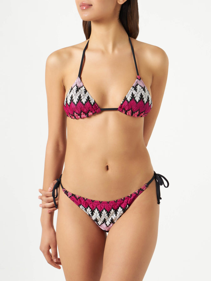 Mc2 Saint Barth Bikini da donna a triangolo in maglia chevron