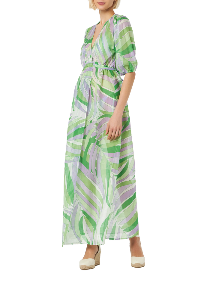 Abito lungo in cotone e seta