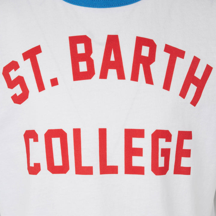 Boy cotton t-shirt with St. Barth College lettering - MC2 Saint Barth