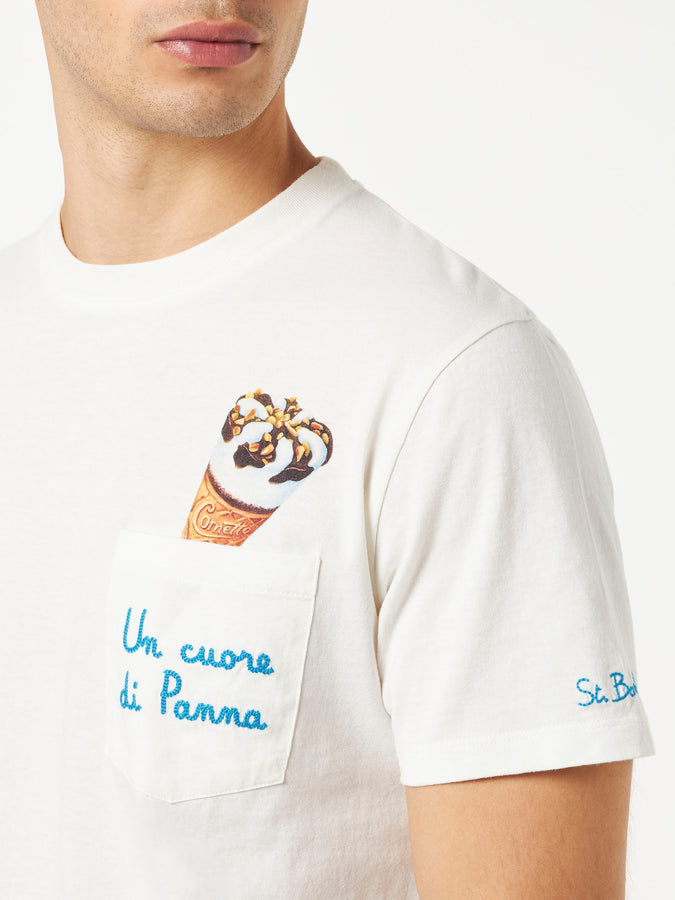 Mc2 Saint Barth T-shirt stampa Cornetto con taschino ricamato | Edizione Speciale Algida