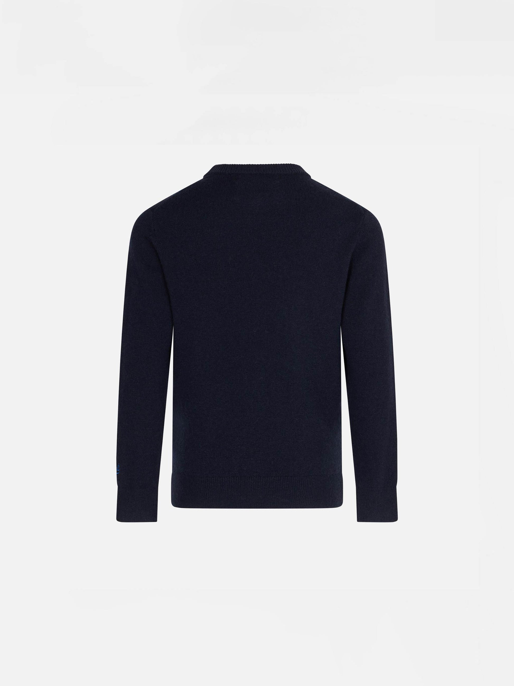 Boy navy blue sweater with Cortina jacquard - MC2 Saint Barth