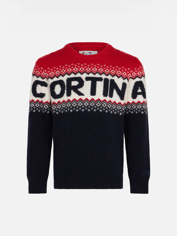 Boy sweater with Cortina lettering - MC2 Saint Barth