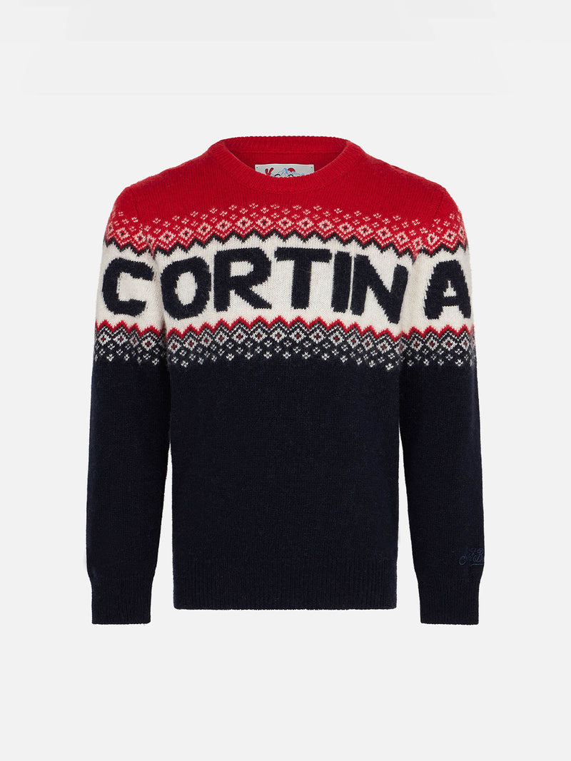 Boy sweater with Cortina lettering