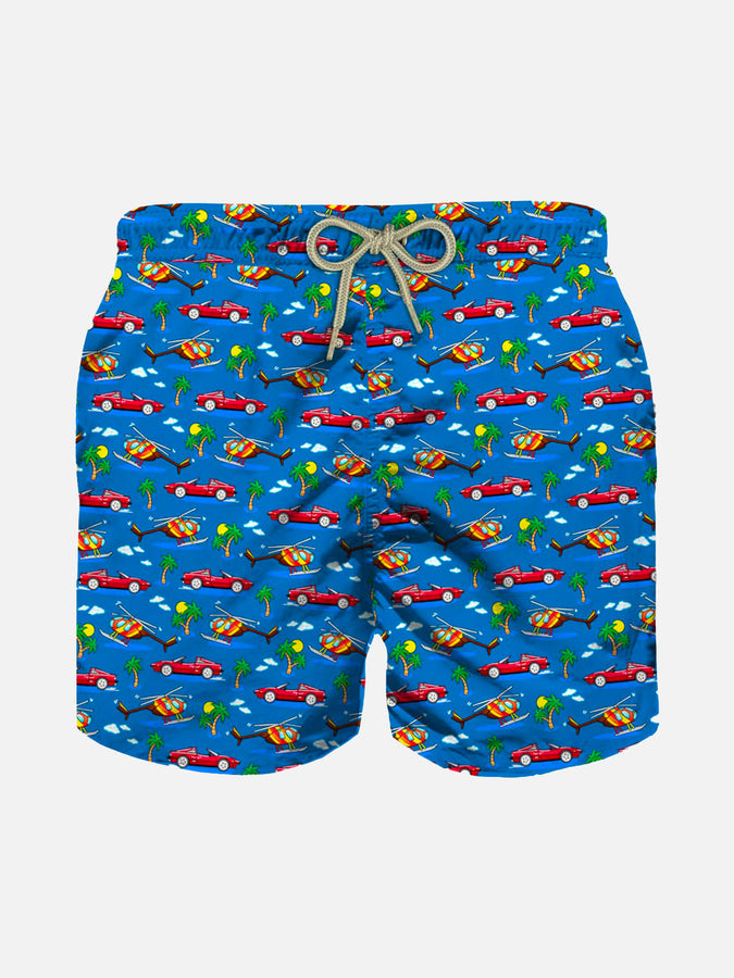 Mc2 Saint Barth Costume da bagno da bambino leggero con stampa mini macchinine