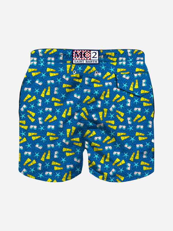 Snorkeling print light fabric boy swim shorts