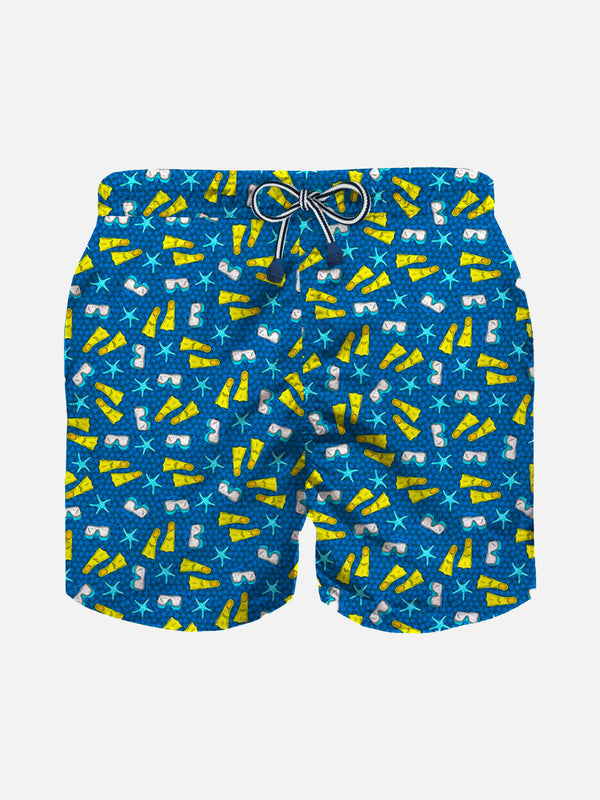 Costume da bagno da bambino in tessuto leggero stampa snorkeling