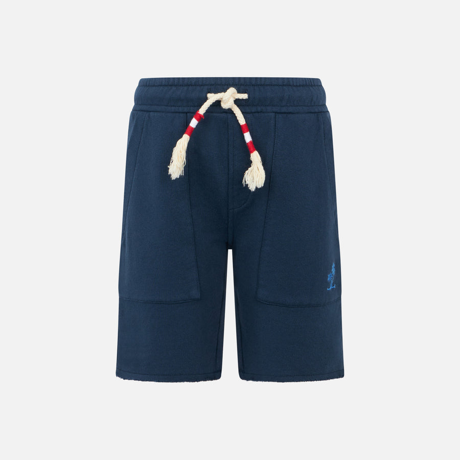 Mc2 Saint Barth Bermuda da bambino in cotone blu navy