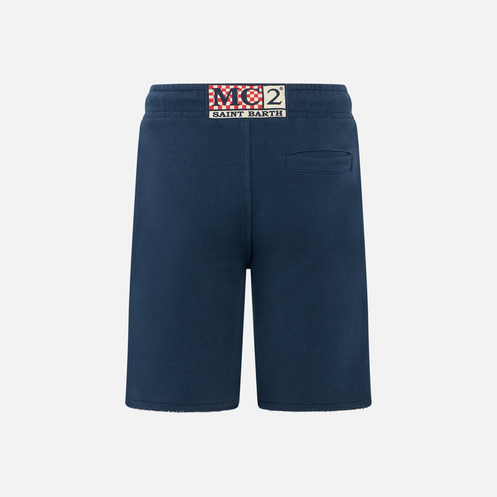 Boy cotton navy blue bermuda - MC2 Saint Barth