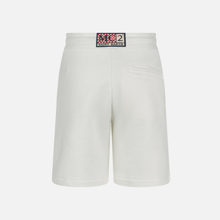 Boy cotton white bermuda - MC2 Saint Barth