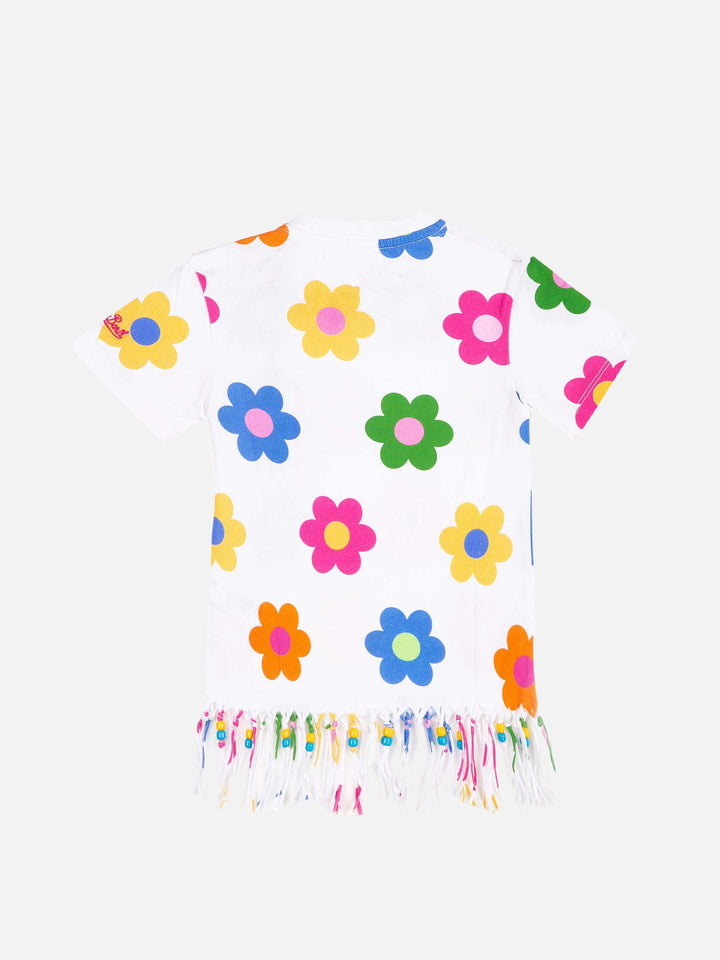 Girl cotton dress with fringes - MC2 Saint Barth