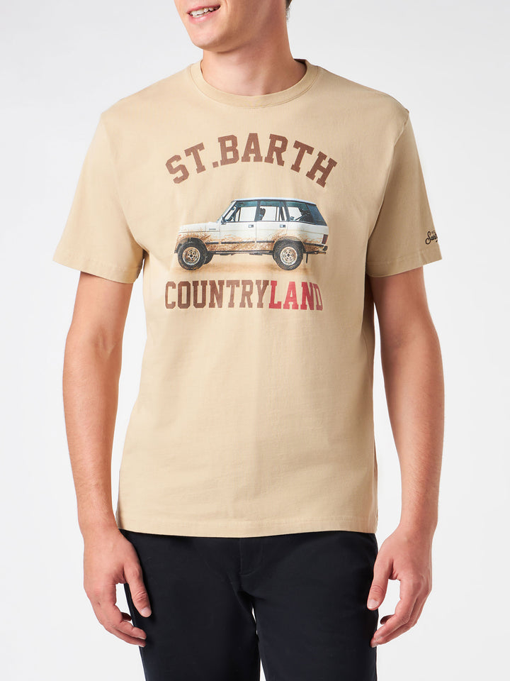Man heavy cotton t-shirt with St. Barth Countryland print - MC2 Saint Barth