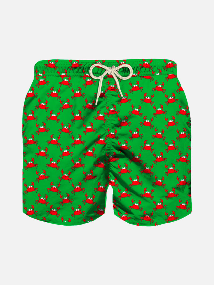 Boy swim shorts with crab print